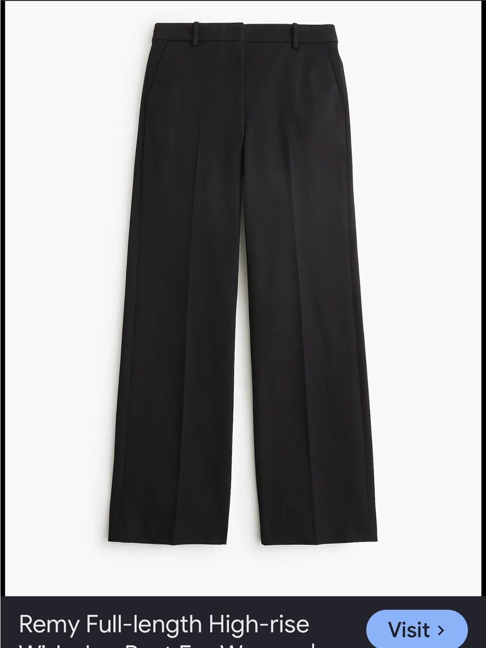 J. Crew Black Wide-Leg High-Rise Pants